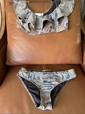 Ulla Johnson Ruffled Two-Piece Floral Bikini Top & Bottom